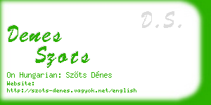 denes szots business card