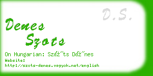 denes szots business card